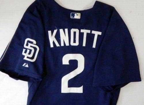 2005-06 San Diego Padres Jon Knott ' 2 Játék Használt Haditengerészet Jersey gyakorlást 5 - Játék Használt