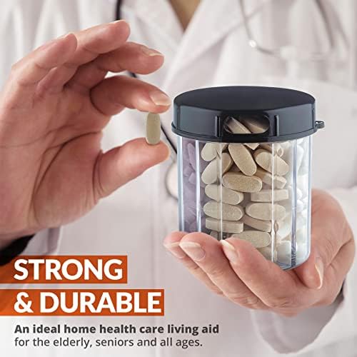 Kerek Tabletta Szervező Adagoló Csomag 2 - Gyógyszeres Dobozok 4 Rekesz, Gyógyszer, Vitaminok & Kiegészítők