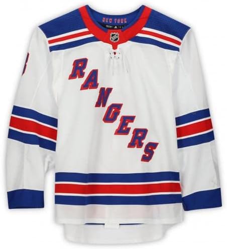 Jacob Trouba New York Rangers Játék-8 Fehér Set 3 Mez Viselése Közben El Játszott Játékok Között, február
