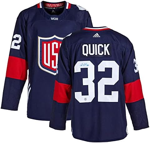 Jonathan Quick Csapat USA-ban Aláírt -világbajnokság Jégkorong Adidas Jersey - Dedikált NHL-Mezek