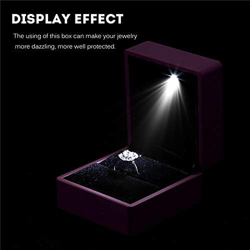 ZJchao Gyűrű Doboz Led, LED-es Gyűrűs Dobozt Tér Világító Gyűrű Ékszer Tároló Doboz Kijelző Esetben Ajándék