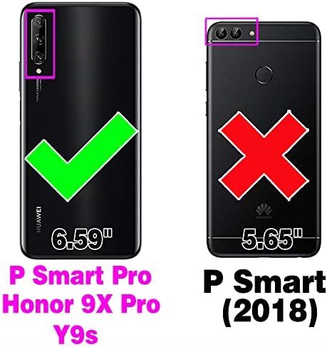 Asuwish Kompatibilis Huawei Y9s Hawaii P Smart Pro/Megtiszteltetés 9X Pro 2019 Tárca az Esetben Edzett