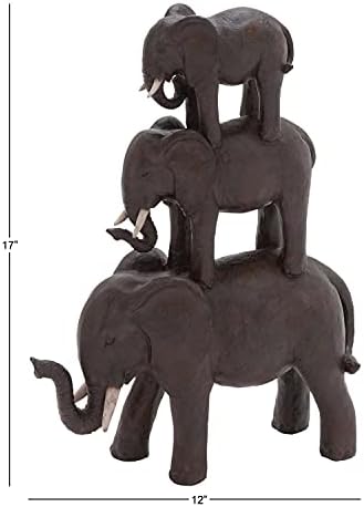 Deco 79 Poli-Kő Elefánt Verem, 12 17-Inch