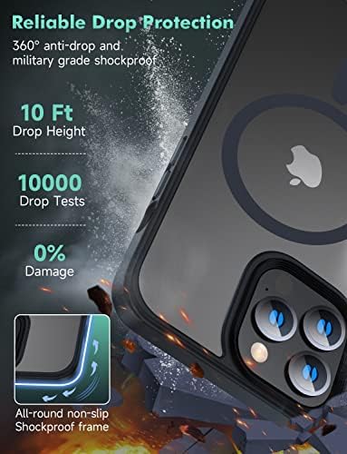 Mgnaooi Mágneses tok iPhone 12 Pro Max-Ügyben [MIL-Grade Csepp Tesztelt & Kompatibilis MagSafe] Áttetsző