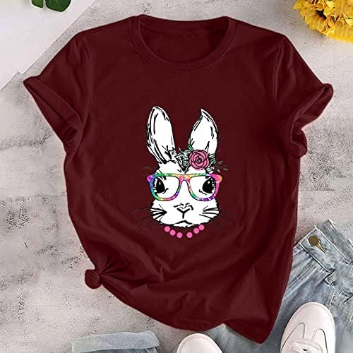 Húsvéti Nyuszi Grafikus T-shirt a Tini Lányok Nyári Alkalmi, Rövid Ujjú Legénység Nyak Aranyos Rabbit