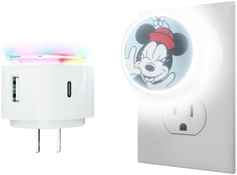 iJoy Disney Mickey Egér Touch LED-es Éjszakai Fény, USB Töltő Állomás - Mickey LED Éjjeli 6 Fény Beállítások,